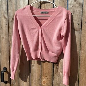 Grace Karin Pink V-Neck Cardigan Sweater